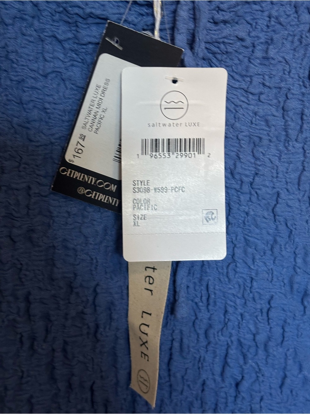 SALTWATER LUXE CANNAN MIDI DRESS - DUSTY BLUE - Picture 4 of 7